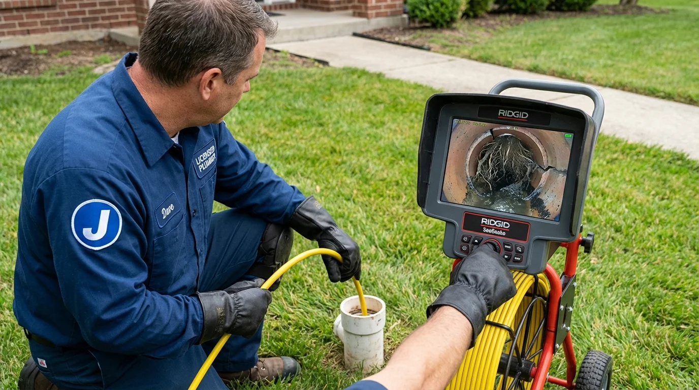 Sewer camera inspection being performed by Johns Plumbing LLC in Camillus